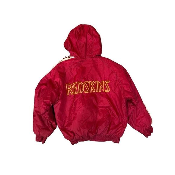 Game Day Mens NFL Washington Redskin Zip Hooded vintage  puffer coat Red Size XL - Picture 3 of 15